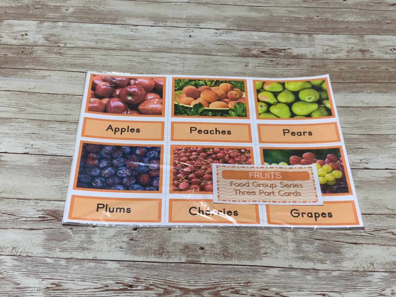 Fruits - Food Groups Series - Montessori Three Part Card - (PRINTED) DIY