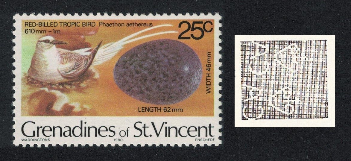 St. Vincent Gren Tropicbird Bird Watermark - EXTREMELY RARE 1980 MNH SG#121w