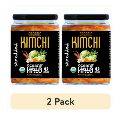 (2 pack) Ocean's Halo Organic Kimchi, Shelf Stable, 16 oz