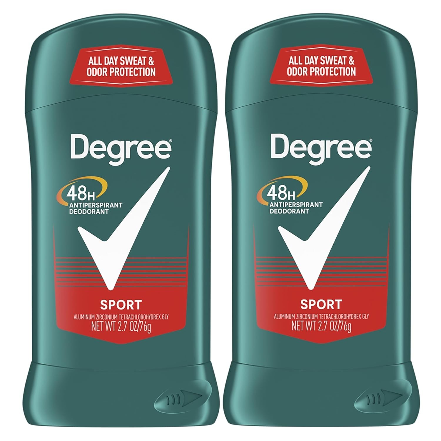 2 PACK MEN ANTIPERSPIRANT DEODORANT DEGREE STICK SPORT 48 HOUR PROTECTION 2.7 oz