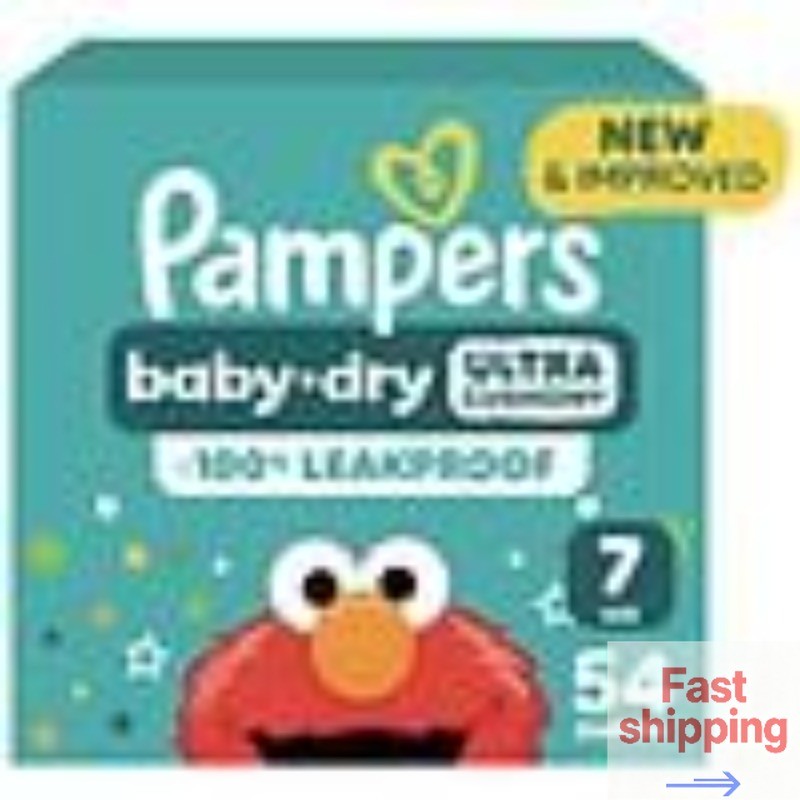 Pampers Baby Dry Ultra Cushiony Diapers Unscented, Size 7 (26-50 lbs), 54.0 ea