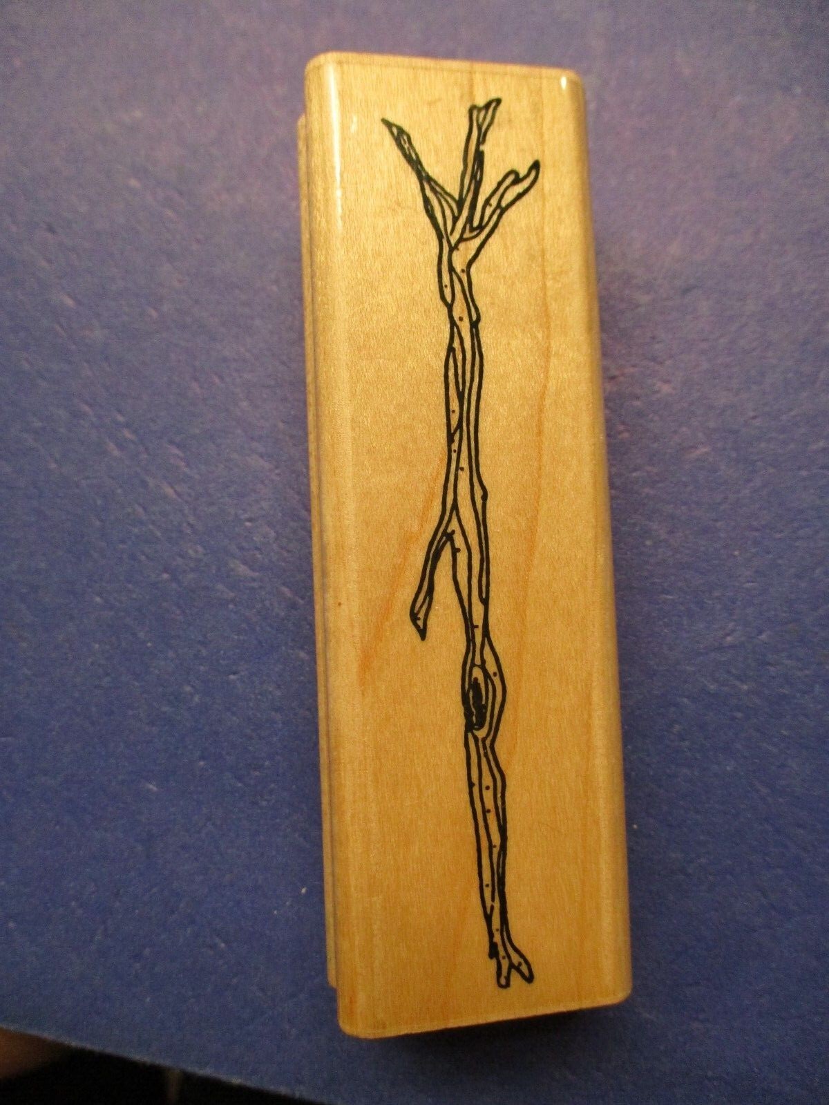 LONG BRANCH TWIG ANNETTE WATKINS RUBBER STAMP WOOD MTD JB1654