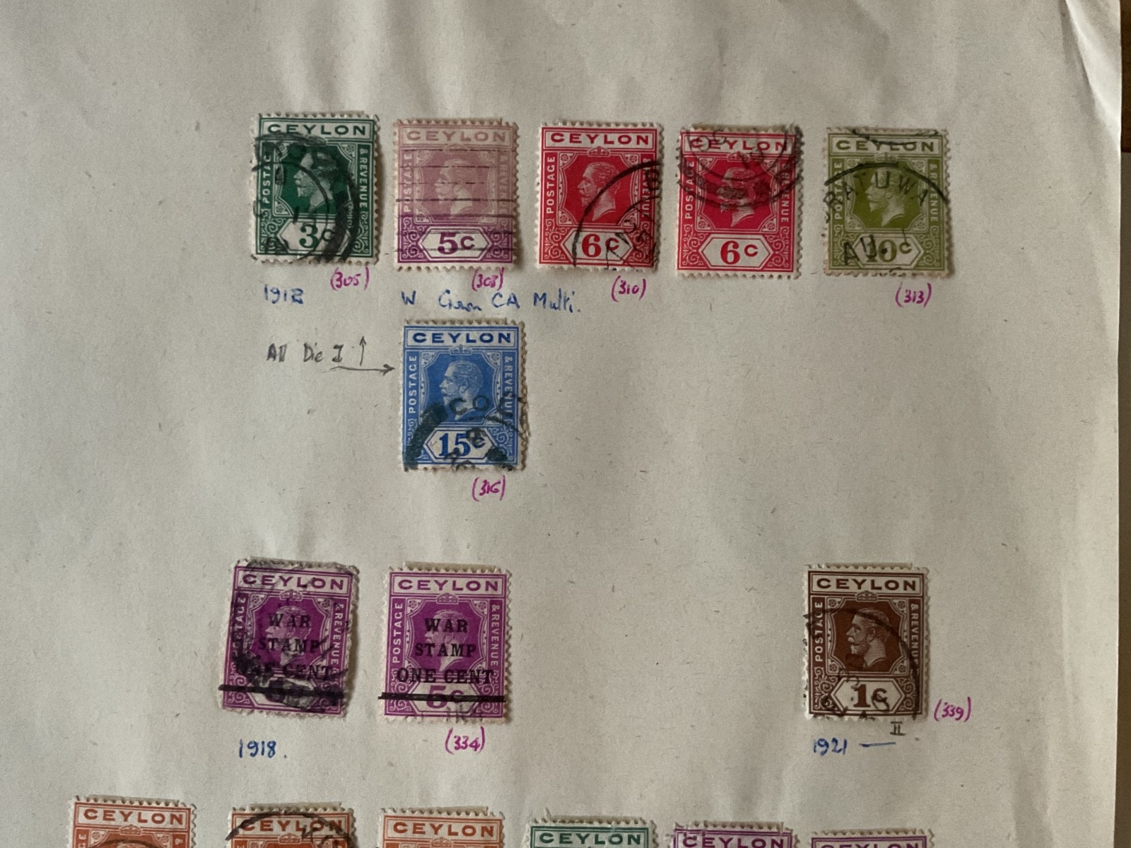 Ceylon stamps  on 7 page B3219