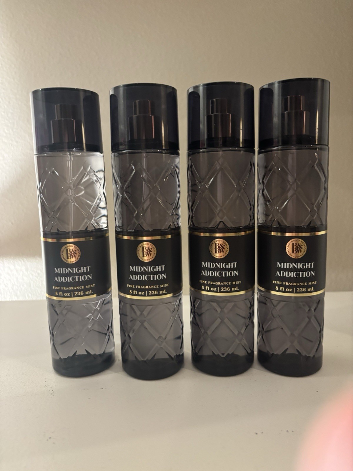 Bath & Body Works Midnight Addiction Fragrance Body Mist 8 oz Lot Of 4