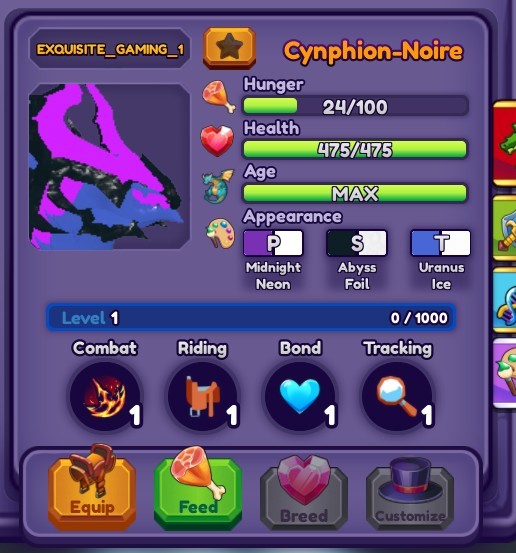 Cynphion-Noire | Dragon Adventures Roblox | 24hrs