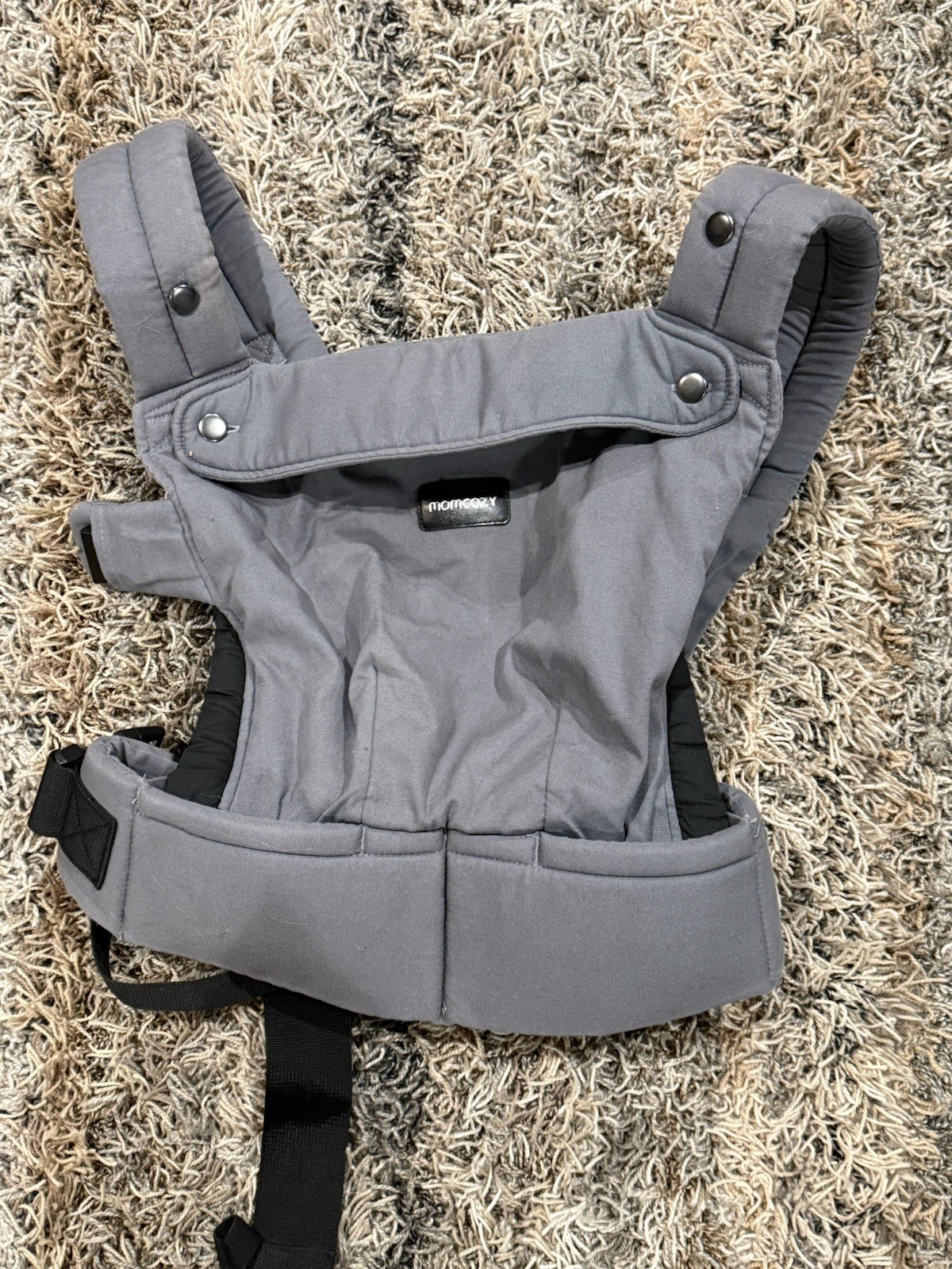 Momcozy Gray Baby Carrier Soft Structured, Buckle Closure, Size Adjustable