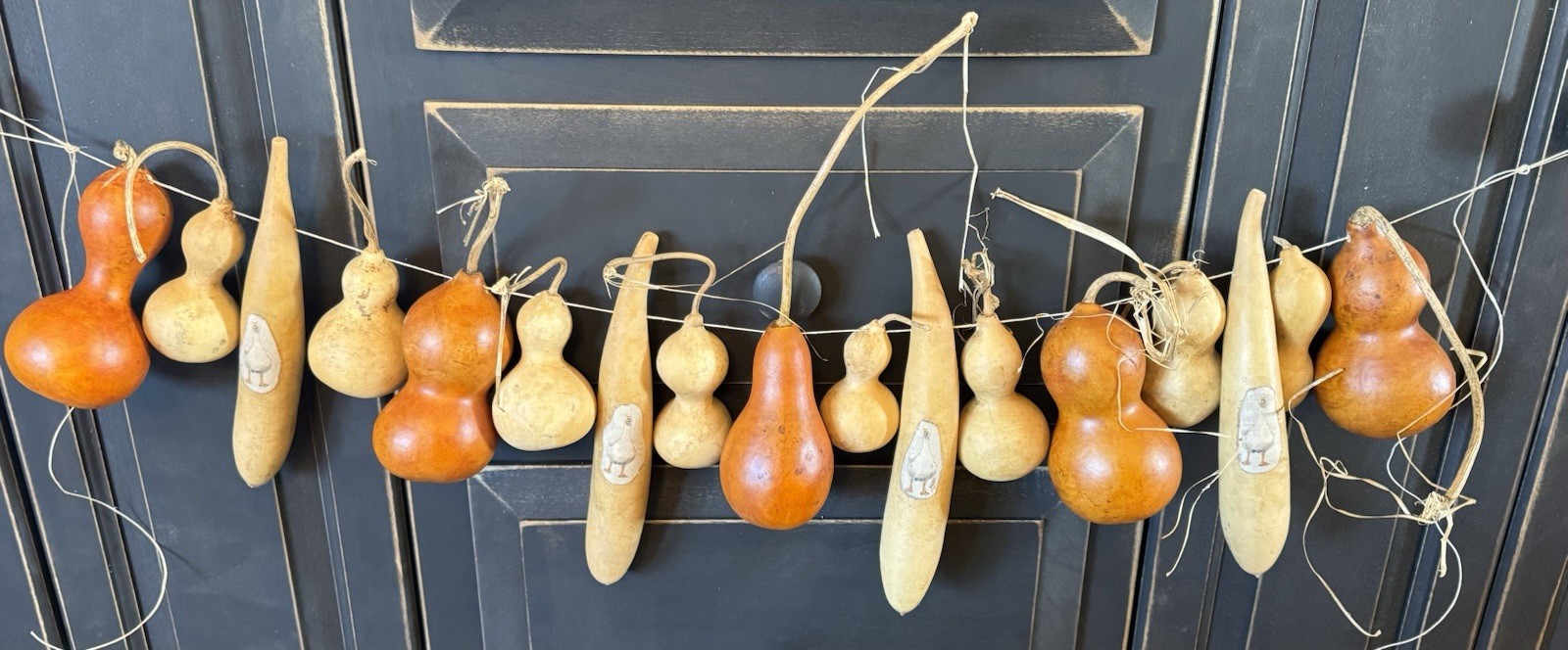 Primitive 30” Gourd Garland 17 Easter Spring Farmhouse Gourds Duck Theme