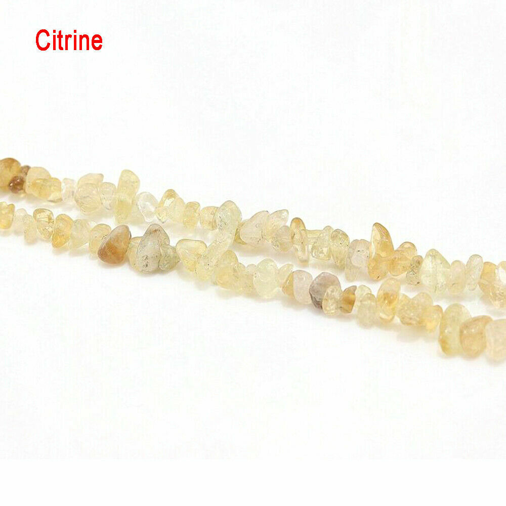 10 String（10X34"）Citrine Natural Gemstone Chips Beads for Jewelry Making 5-8mm