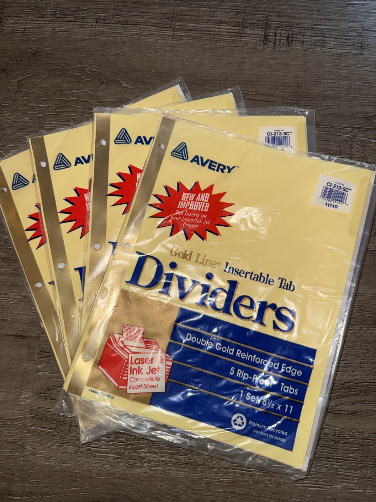 AVERY GOLD LINE INSERTABLE TAB DIVIDERS CI-213-5C NEW Sealed Lot 4 11110