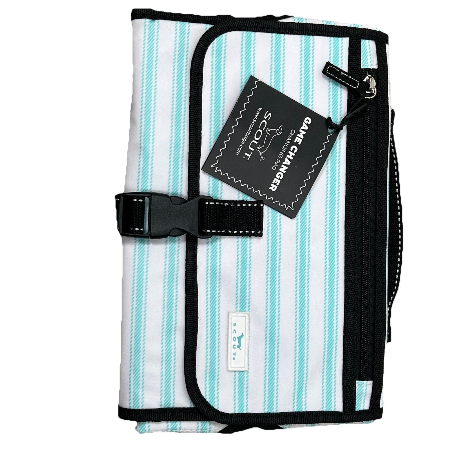 Scout NEW Changing Pad Blue Striped Long And Short Carrying Straps Zipper Pouch