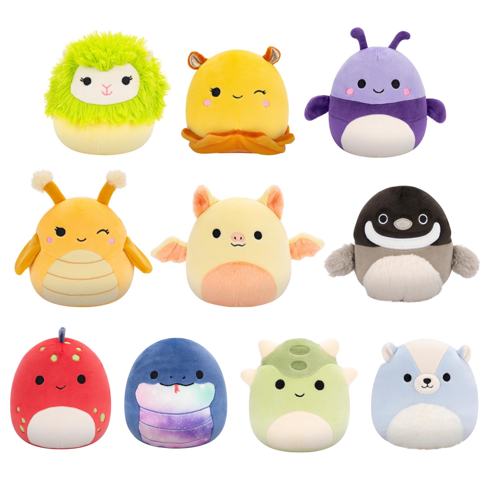Squishmallows Original 5" 10-Pack - Axel, Bijan, Cavaleri, Dolan, Gertrude + 5 M