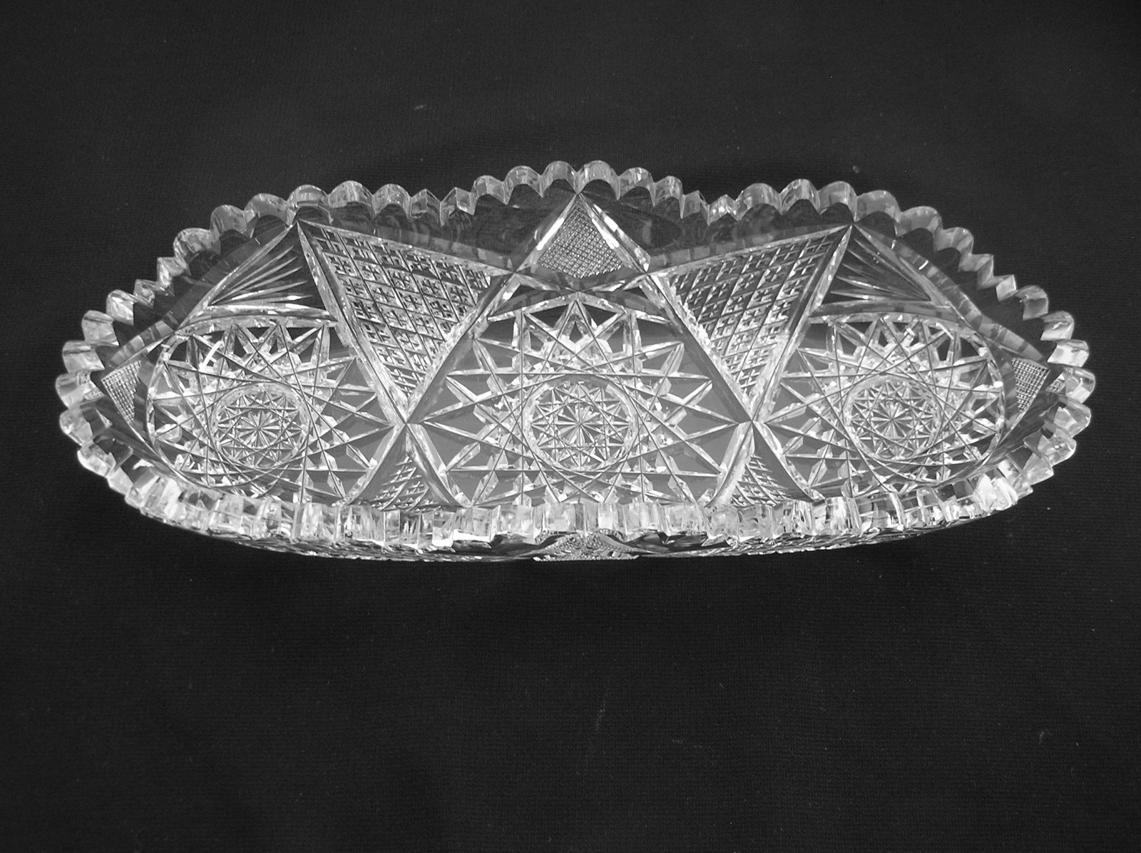 American Brilliant Cut Glass 1876-1916 cut glass celery tray