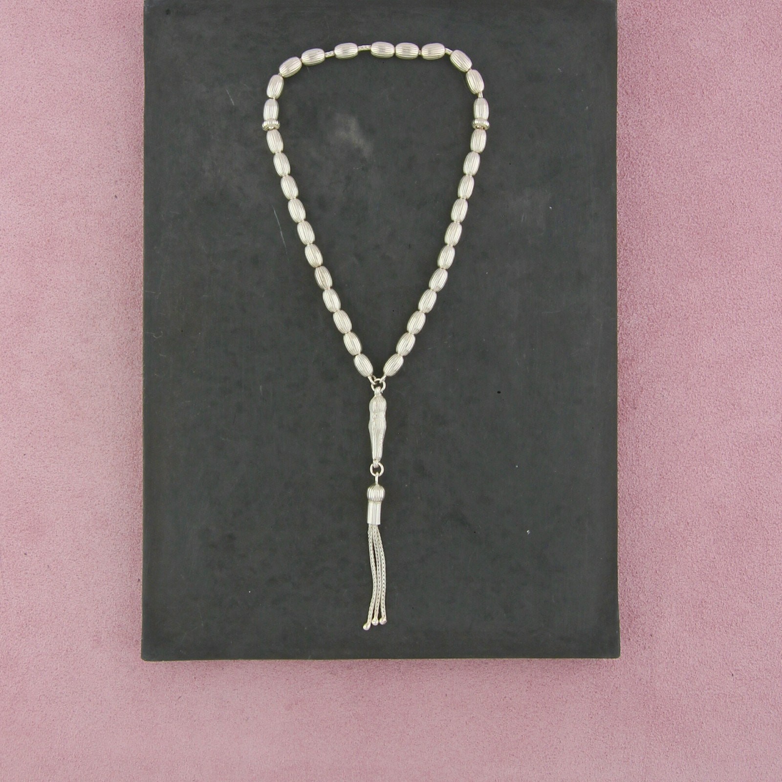 sterling silver vintage tassel fluted prayer beads