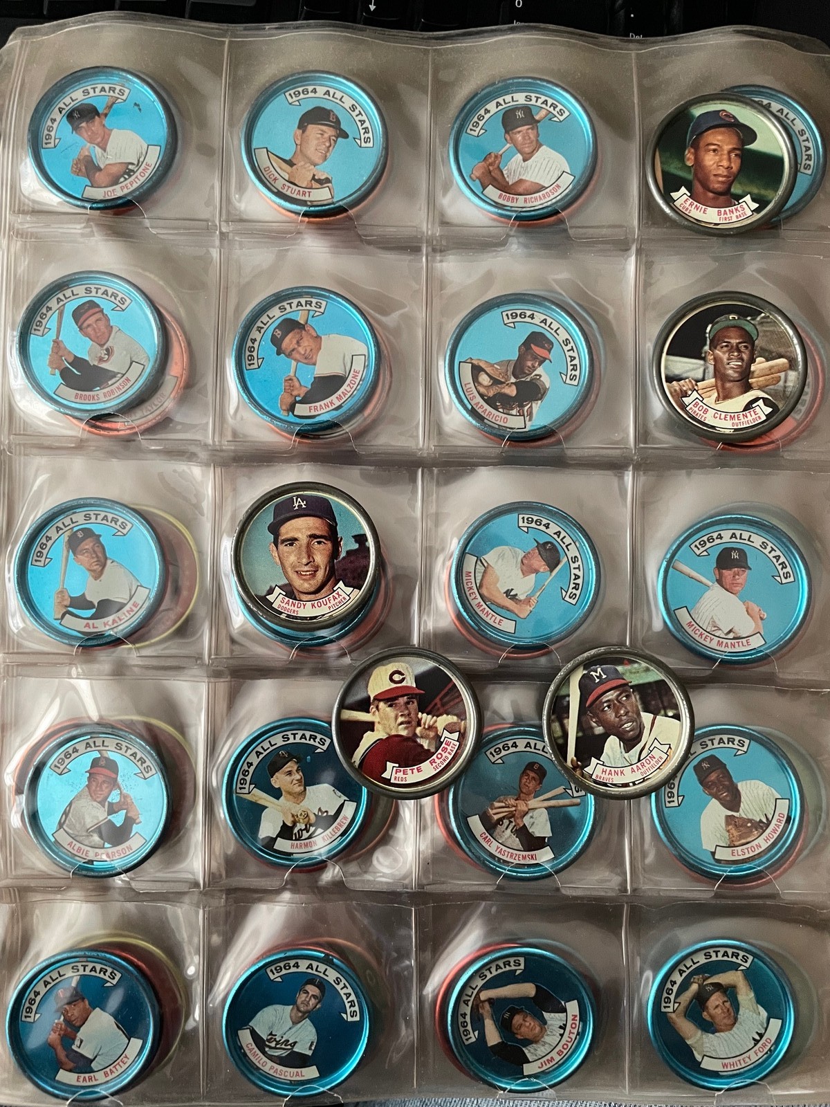 1964 Topps Coins complete set (165) w/ Mantle variation Clemente Koufax Mays