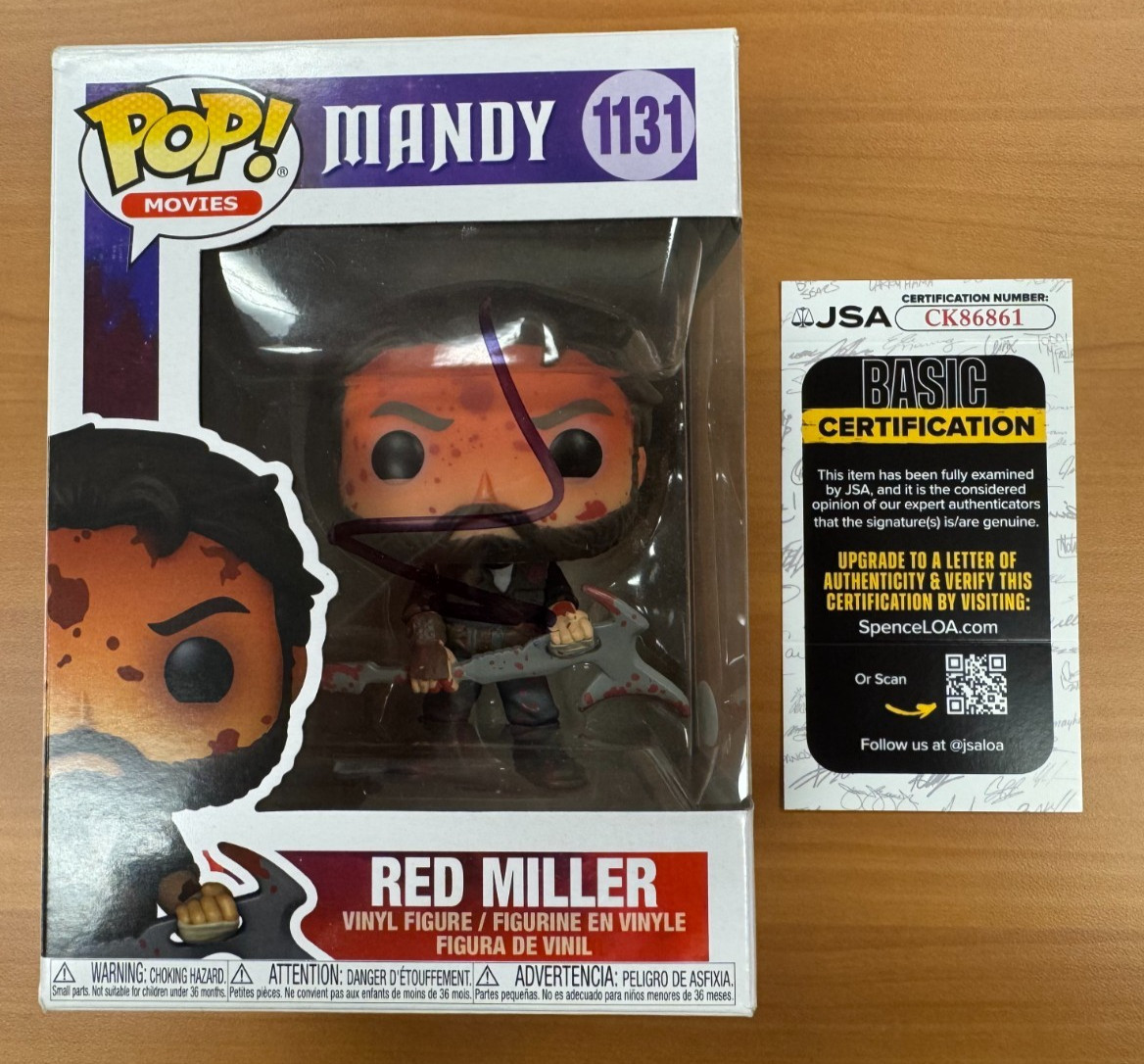 Nicolas Cage Signed Autographed Red Miller Mandy Funko Pop #1131 Beckett COA