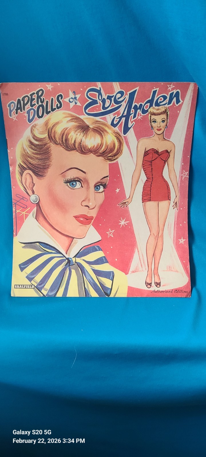 VINTAGE ORIGINAL EVE ARDEN PAPER DOLL BOOK-SAALFIELD-UNCUT-#1706-1956