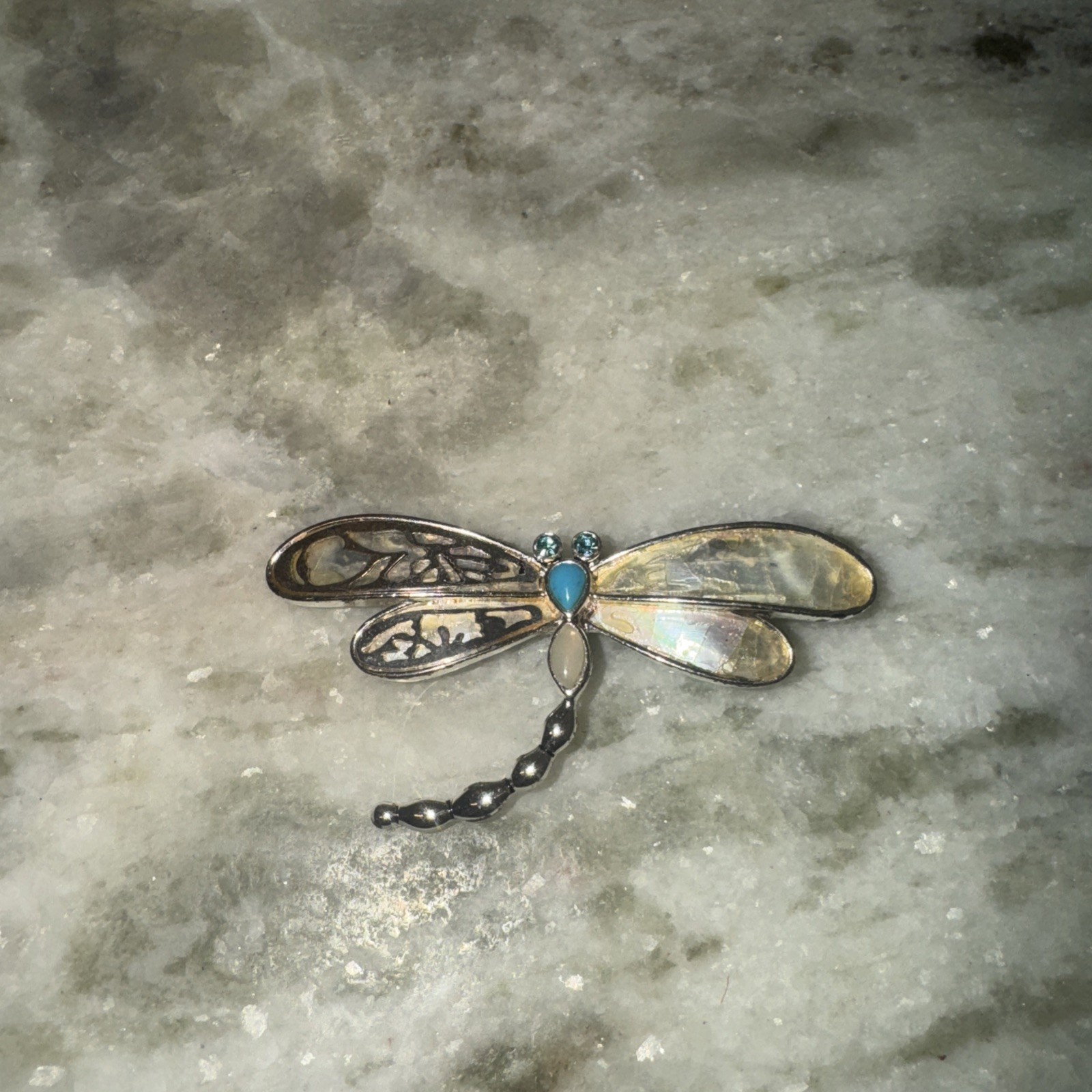 Carolyn Pollack Veronica Benally Dine Mariposa Butterfly Necklace NICE ABALONE