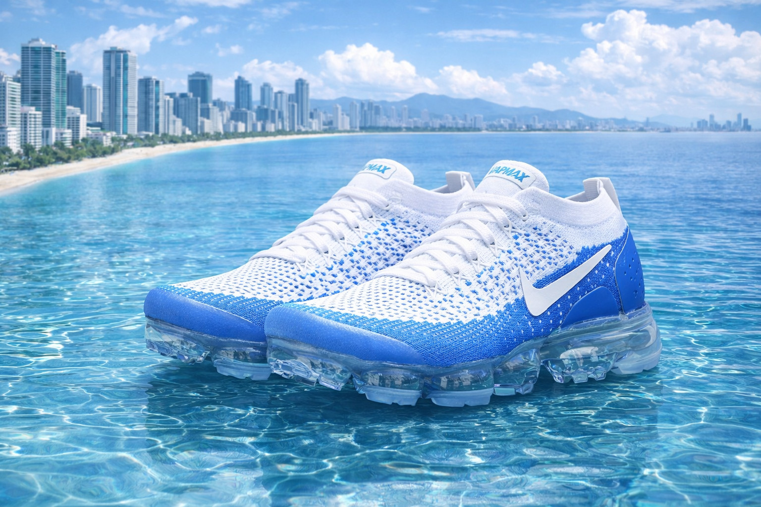 Size US 7 - 11 Men's VaporMax Flyknit 2 Blue White Air Cushion