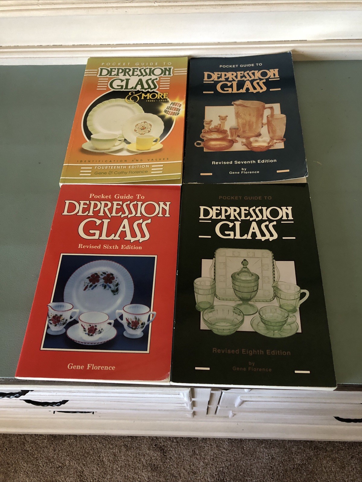 Pocket Guide To Depression Glass Lot Of 4 Books 6, 7, 8, 14th Gene Florence