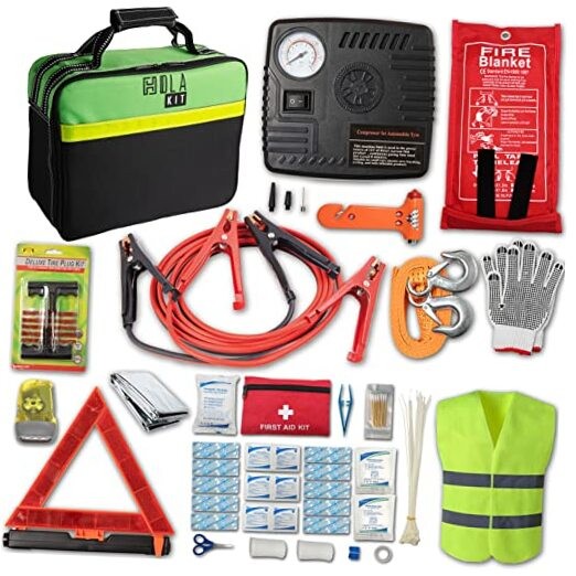  78-Piece Car Emergency Kit - Comprehensive Roadside Assistance Kit with 