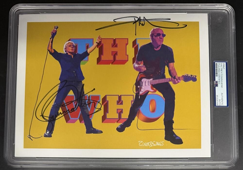 Roger Daltrey Pete Townshend Signed Autograph PSA/DNA Encapsulated 8x10 Photo 