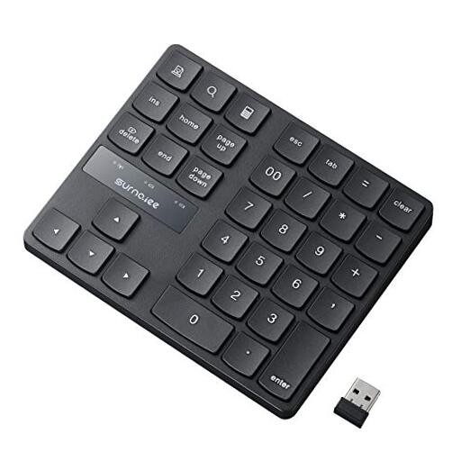  Wireless Numeric Keypad, 2.4G Number Pad 35-Keys Financial 35 keys - Black