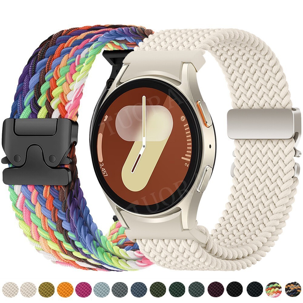 Braided Nylon Strap For Samsung Galaxy Watch FE 7 6 5 4 Smart Watch Wristband