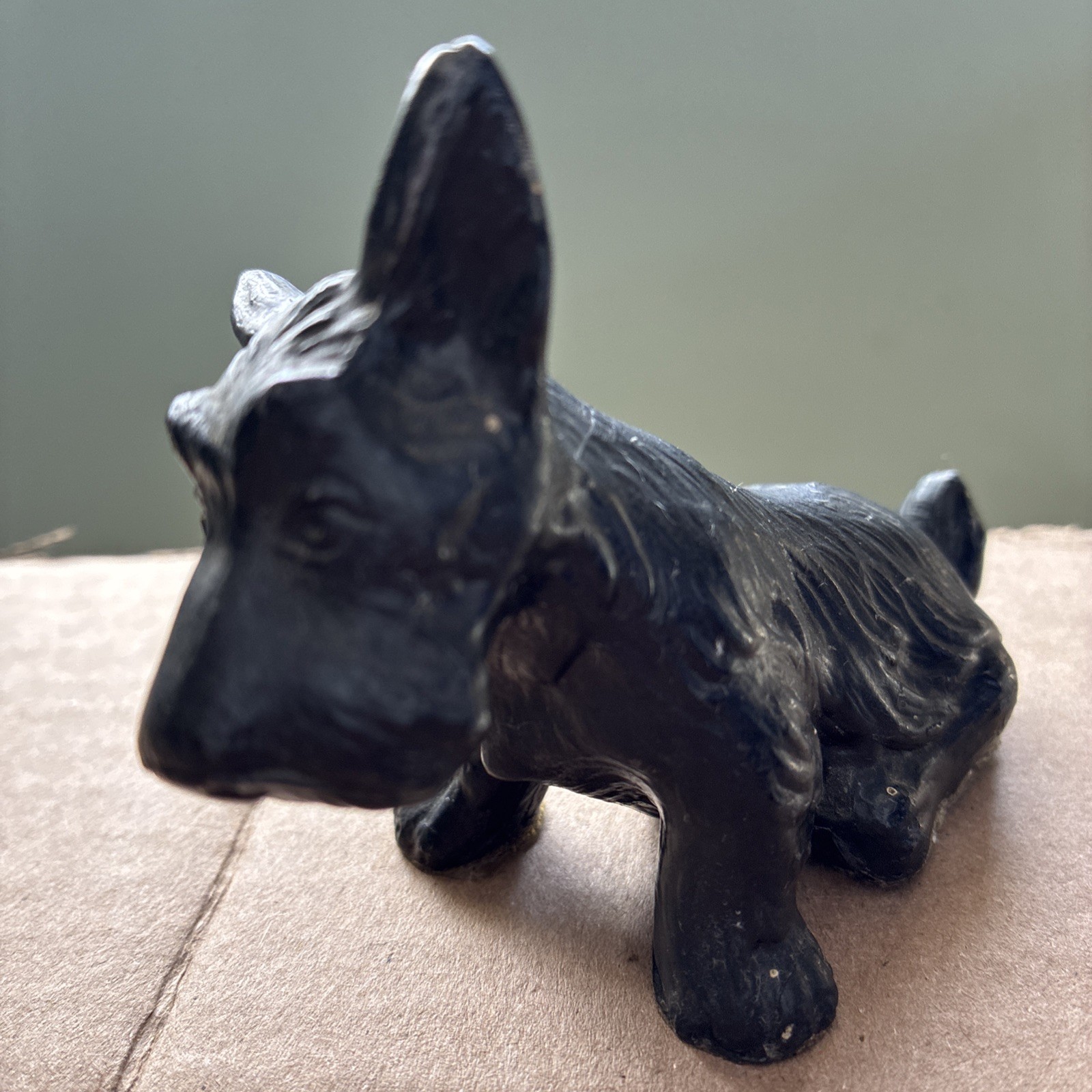 Vintage Black Cast Iron SCOTTISH TERRIER Scotty DOG Miniature Figure Paperweight
