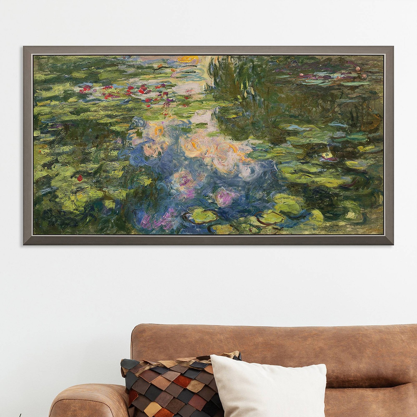 La Bassin aux Nympheas 51" Wide Giclee Framed Wall Art