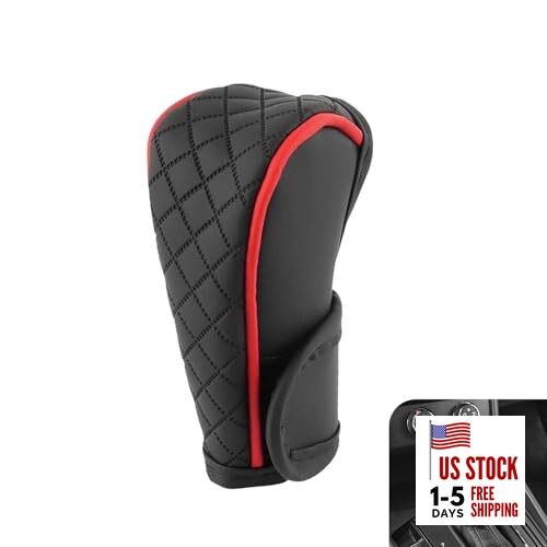 Car Gear Shift Cover, Leather Shifter Cover, Gear Shift Knob Cover for Red