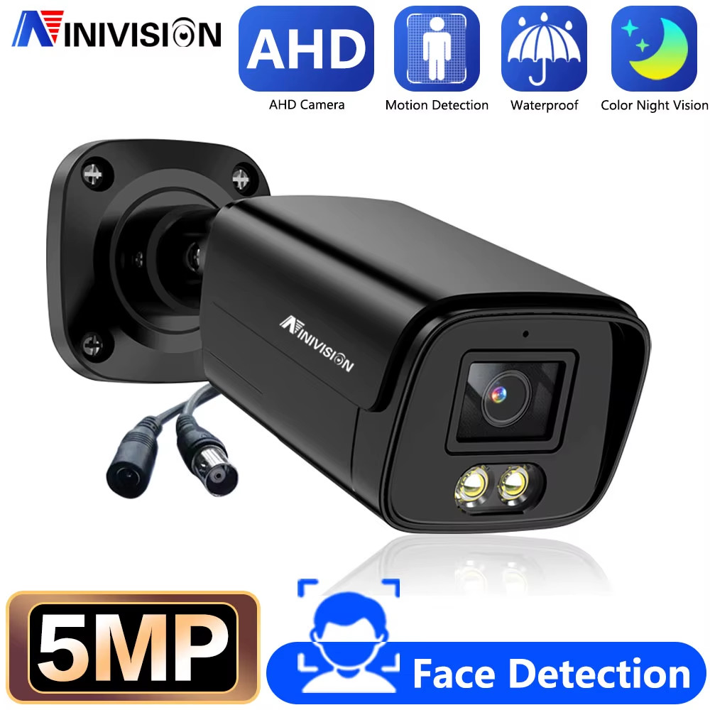 8MP Wired CCTV Analog Security Camera Full Color Night Vision outside Street Wat