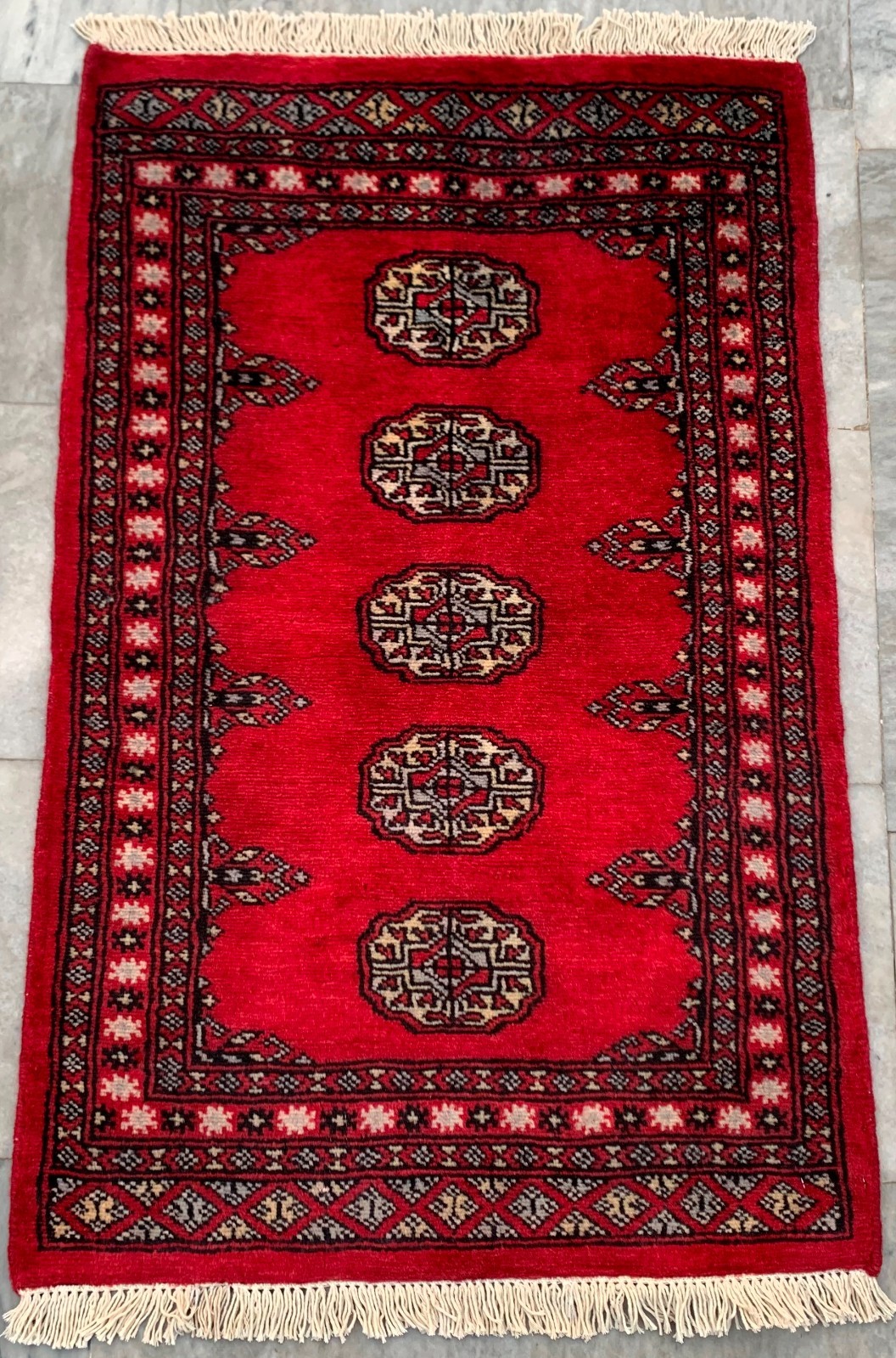 Traditional Afghan Rug: Hand-Knotted Wool, Oriental Area Carpet 2x3 ft