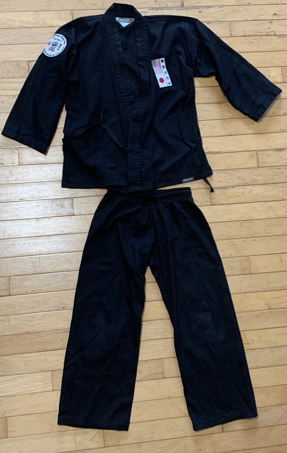 Taekwondo Karate Uniform kids, Black size 0, 50% Polyester 50% Cotton