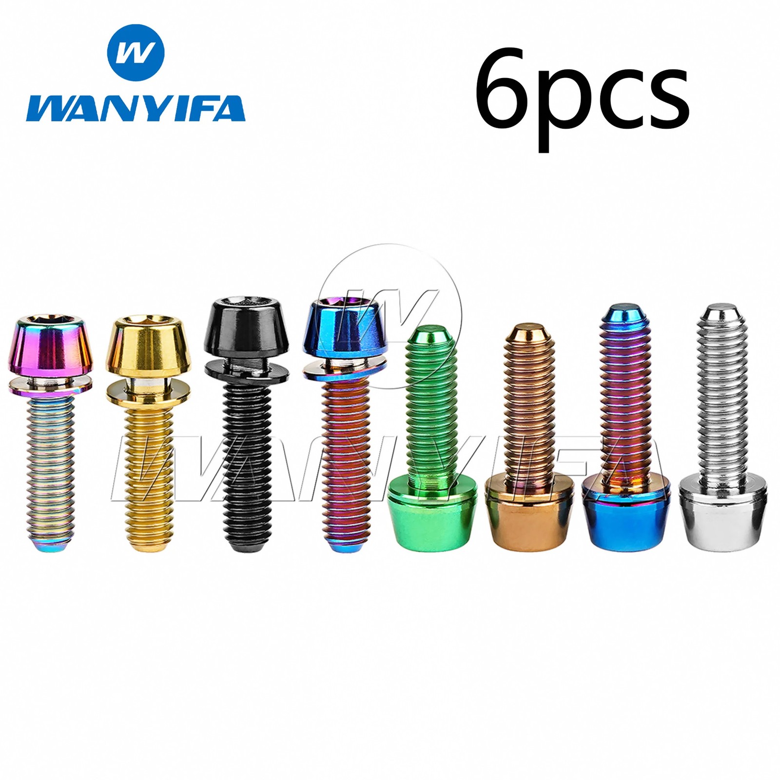 Wanyifa Titanium Bolts M5M6x16 18 20 0.98 in Bike Stem Bolts Taper Head with