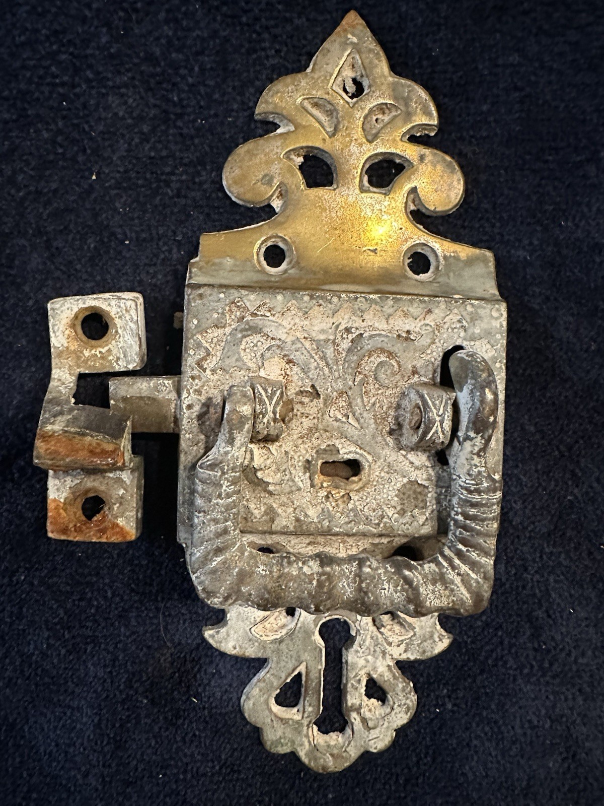 Antique Right Hand Victorian Brass Ice Box Latch Original