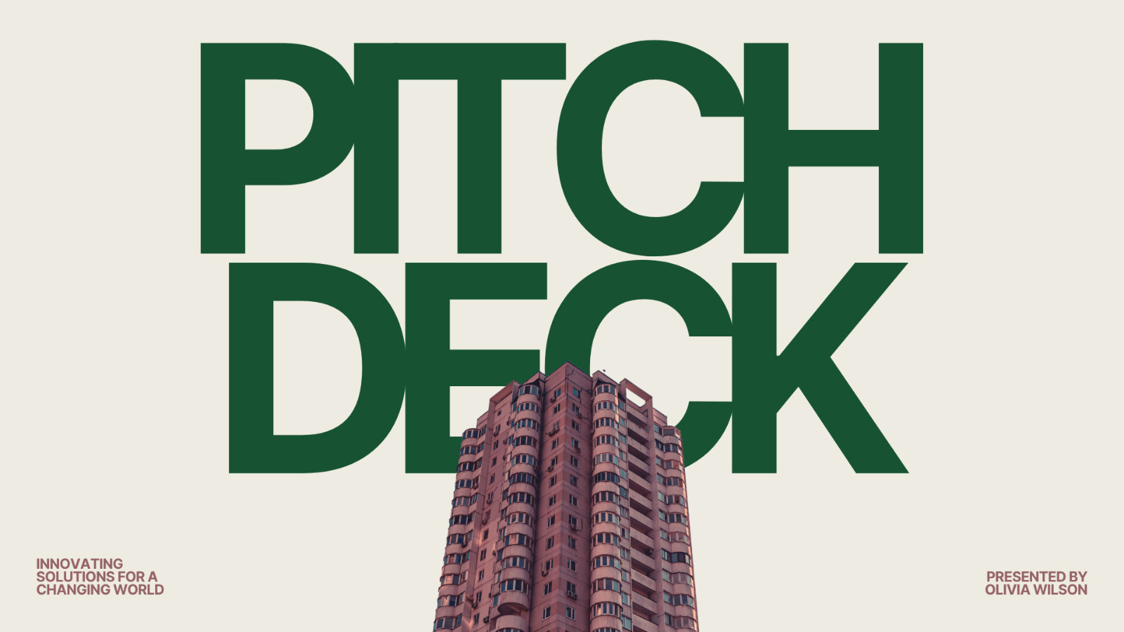 graphic design template pitch deck green pink presentation