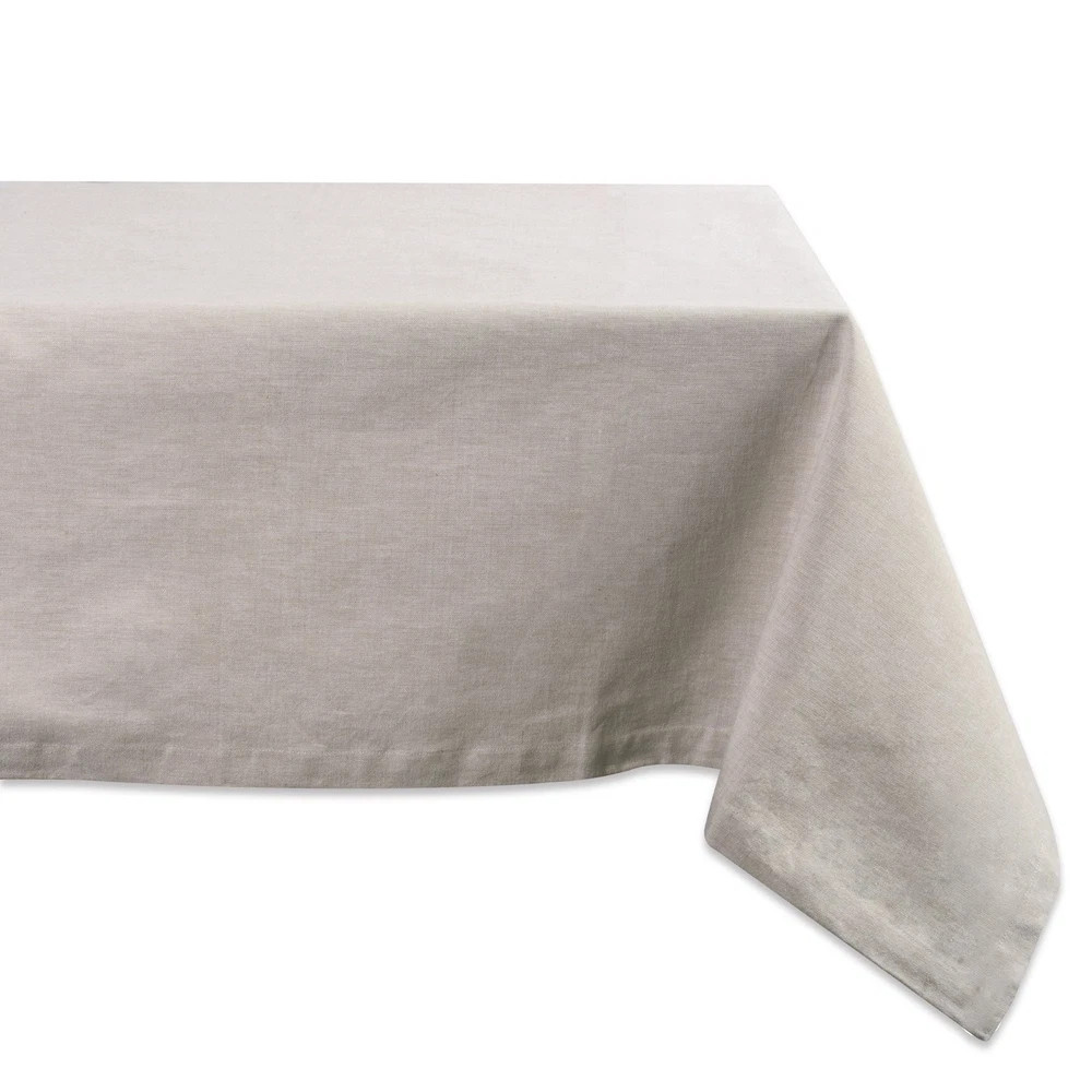 Natural Cotton Chambray Tablecloth 84 x 60 Seats 6 to 8 Farmhouse Style
