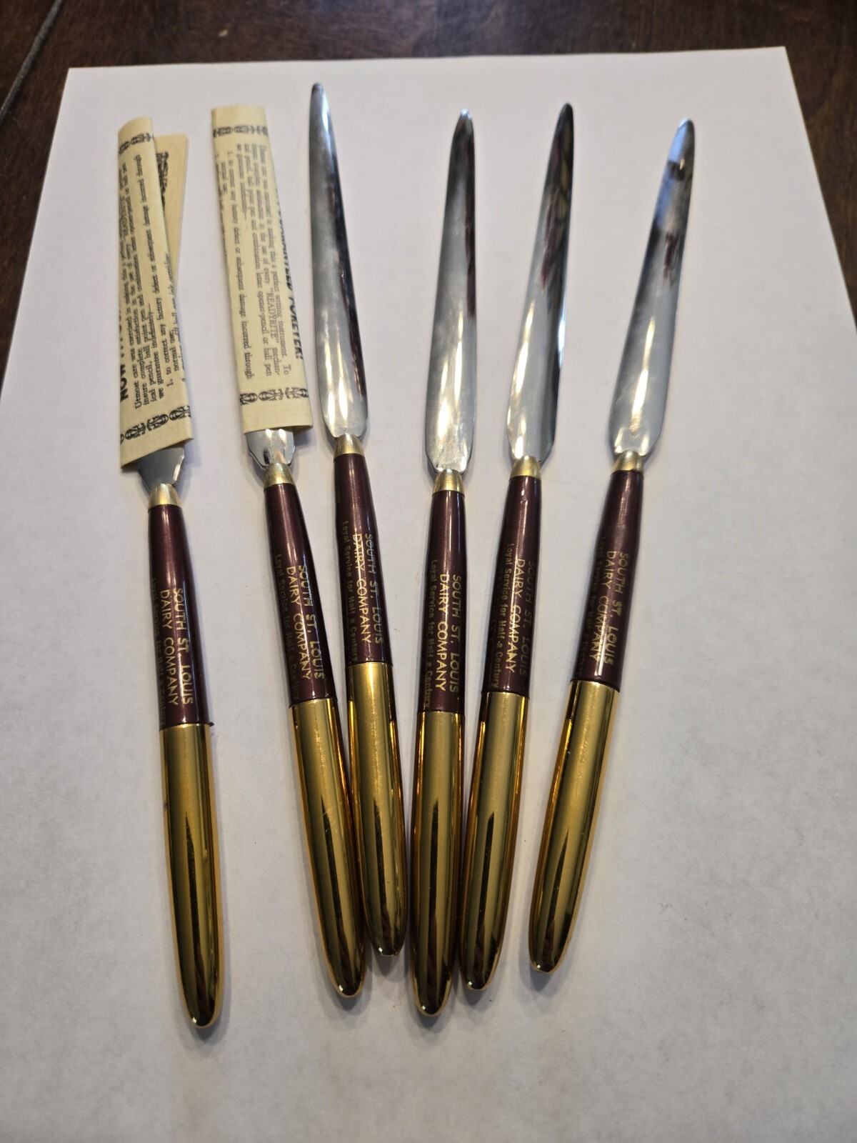 6 Vintage Letter Openers St. Louis Dairy Company Free Shipping