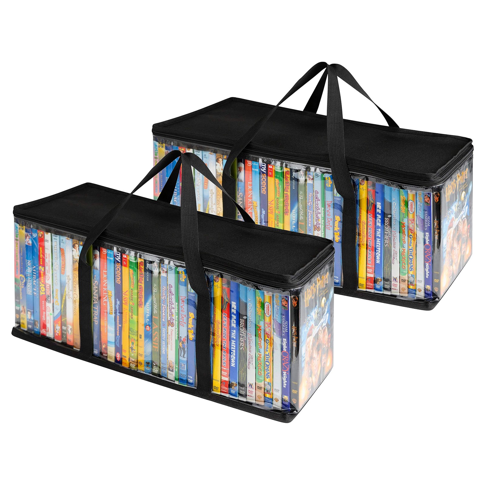 Stock Your Home DVD Storage Bags (Set of 2) Media Organizer Bag 2 Pack, Black 