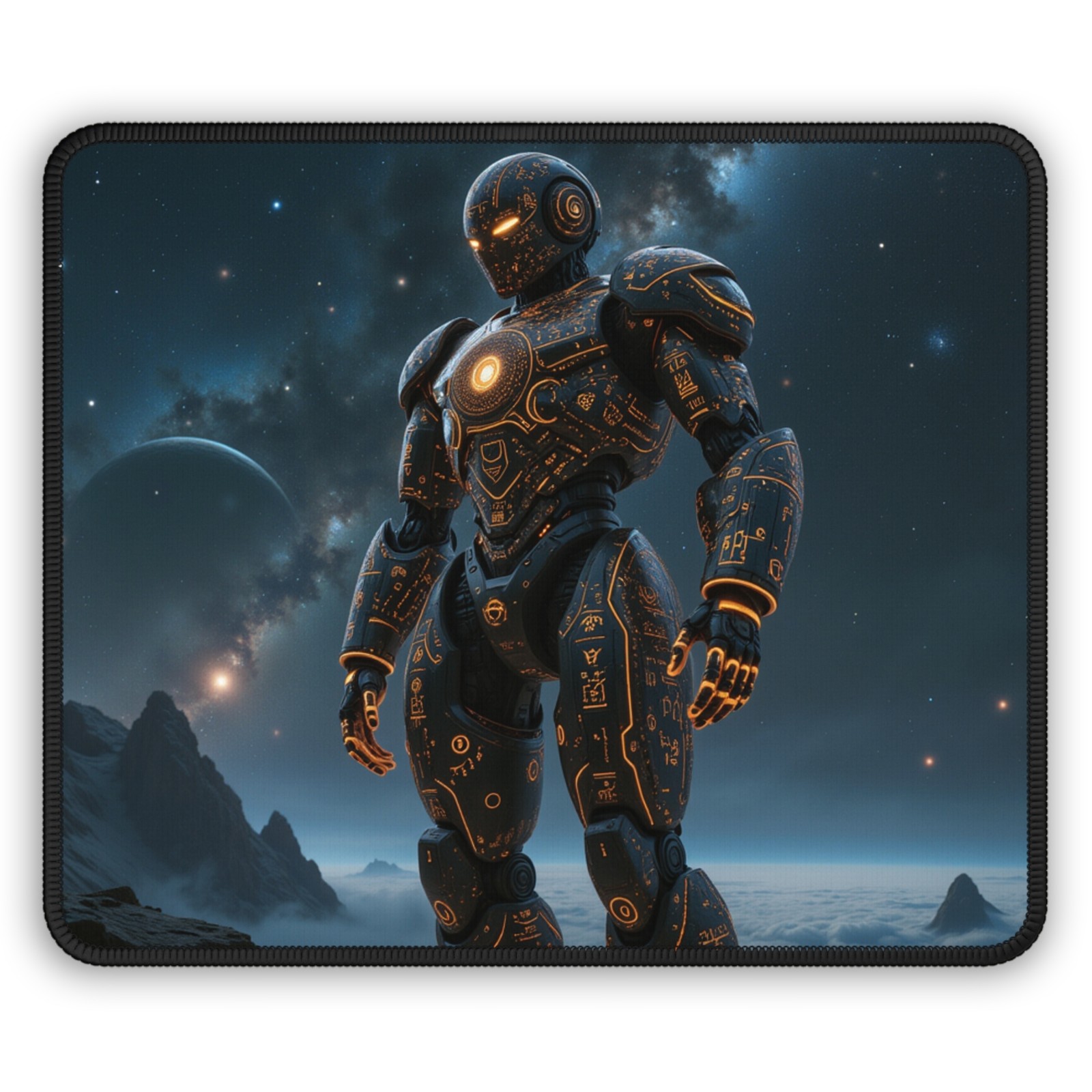 Futuristic Sci‑Fi Robot Gaming Mouse Pad | Space Mech Desk Mat