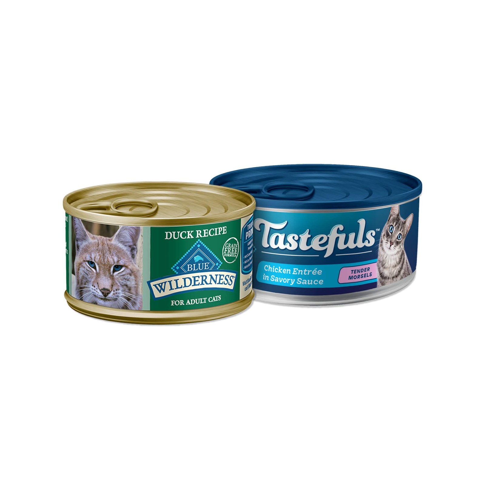 Blue Buffalo Tastefuls & Wilderness Wet Cat Food Bundle - Chicken & Duck Flavors