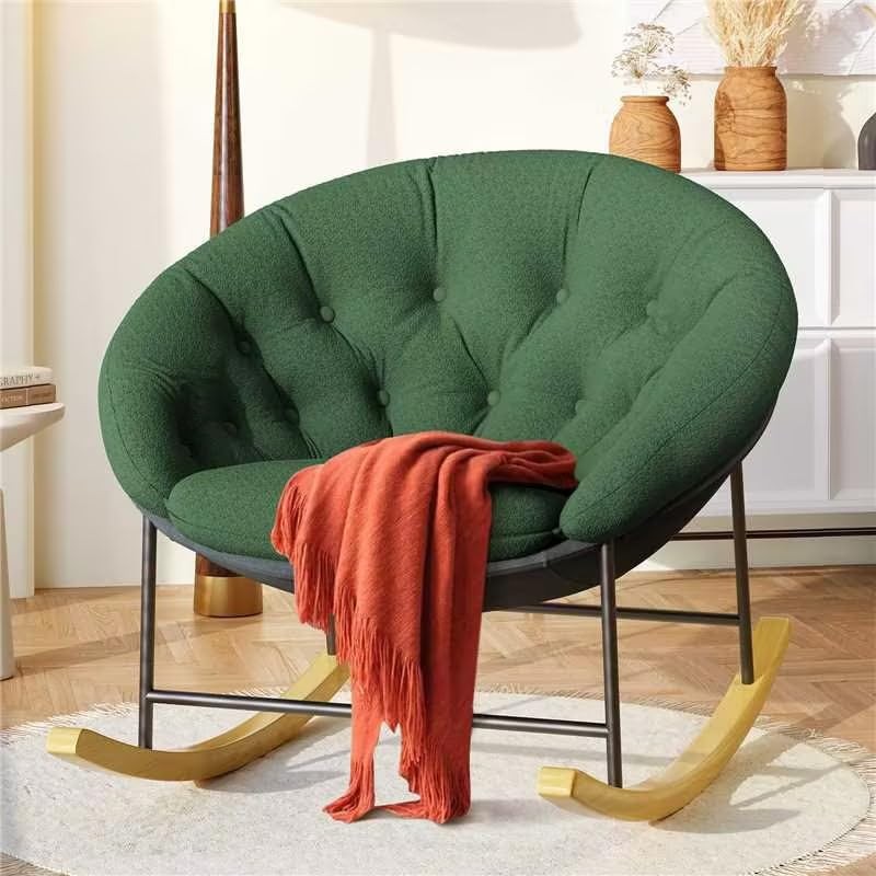  Wide Rocking Chair Nursery, Comfy Saucer Nursery Rocking Chairs with Green