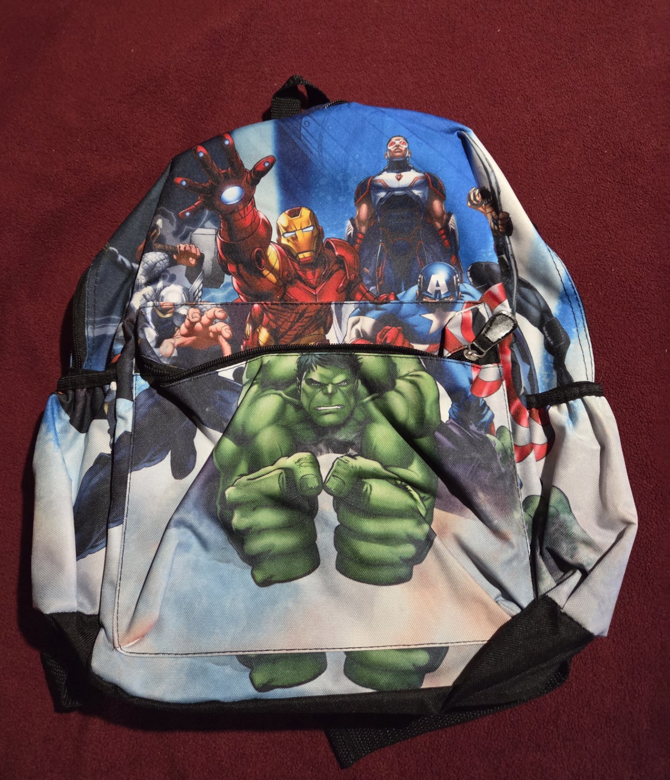 Marvel Avengers Backpack Bookbag 16" Multi-Pocket Camp Travel School Superheroes