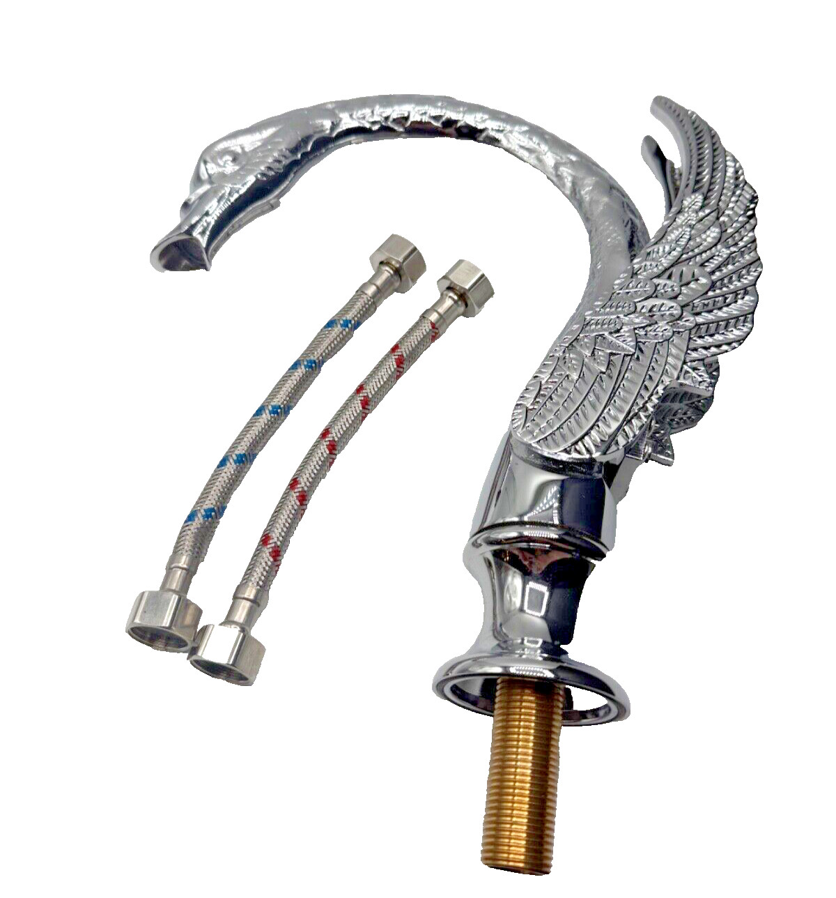 Bathroom Faucet Replacement Spout Luxury Swan Bird Shape Silver Chrome