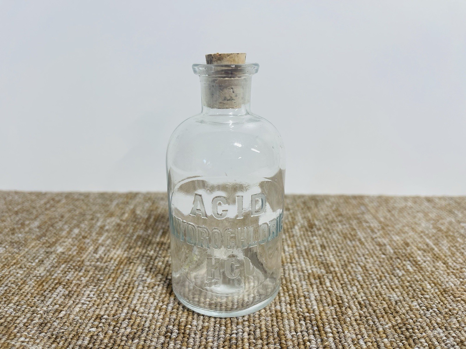 Antique Acid Hydrochloric Acid Lab Chemistry Bottle Flask