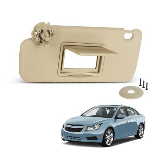 Sun Visor Driver Side for 2011-2019 Chevy Cruze, Beige, Left Left Driver Side
