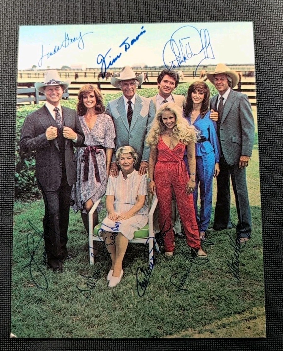 Dallas TV Show Hand Signed Vintage 5x7 Cast Photo Autographed Rare