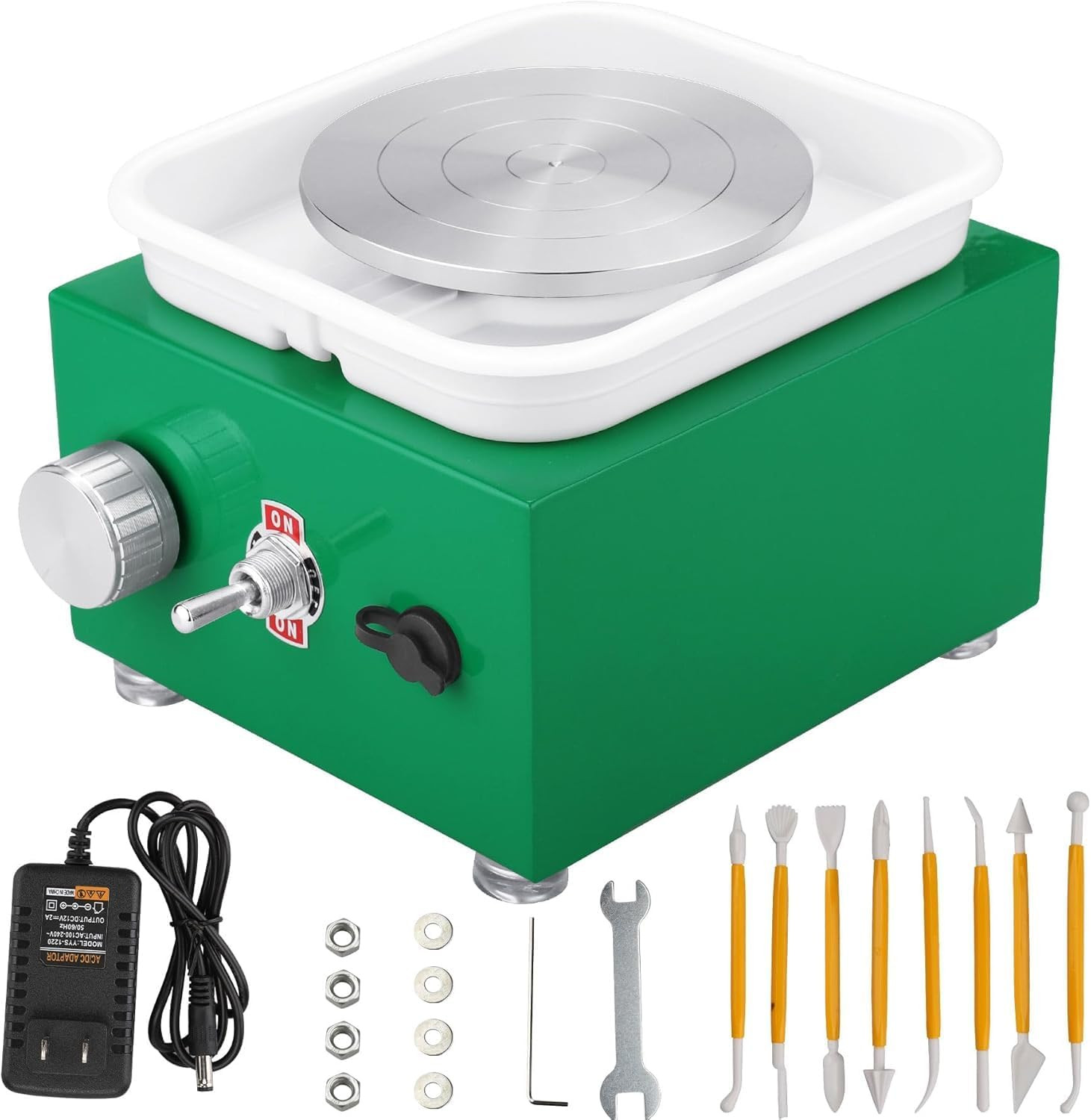 Mini Pottery Wheel, Electric Potter'S Wheel Speed Adjustable 2000RPM with Detach