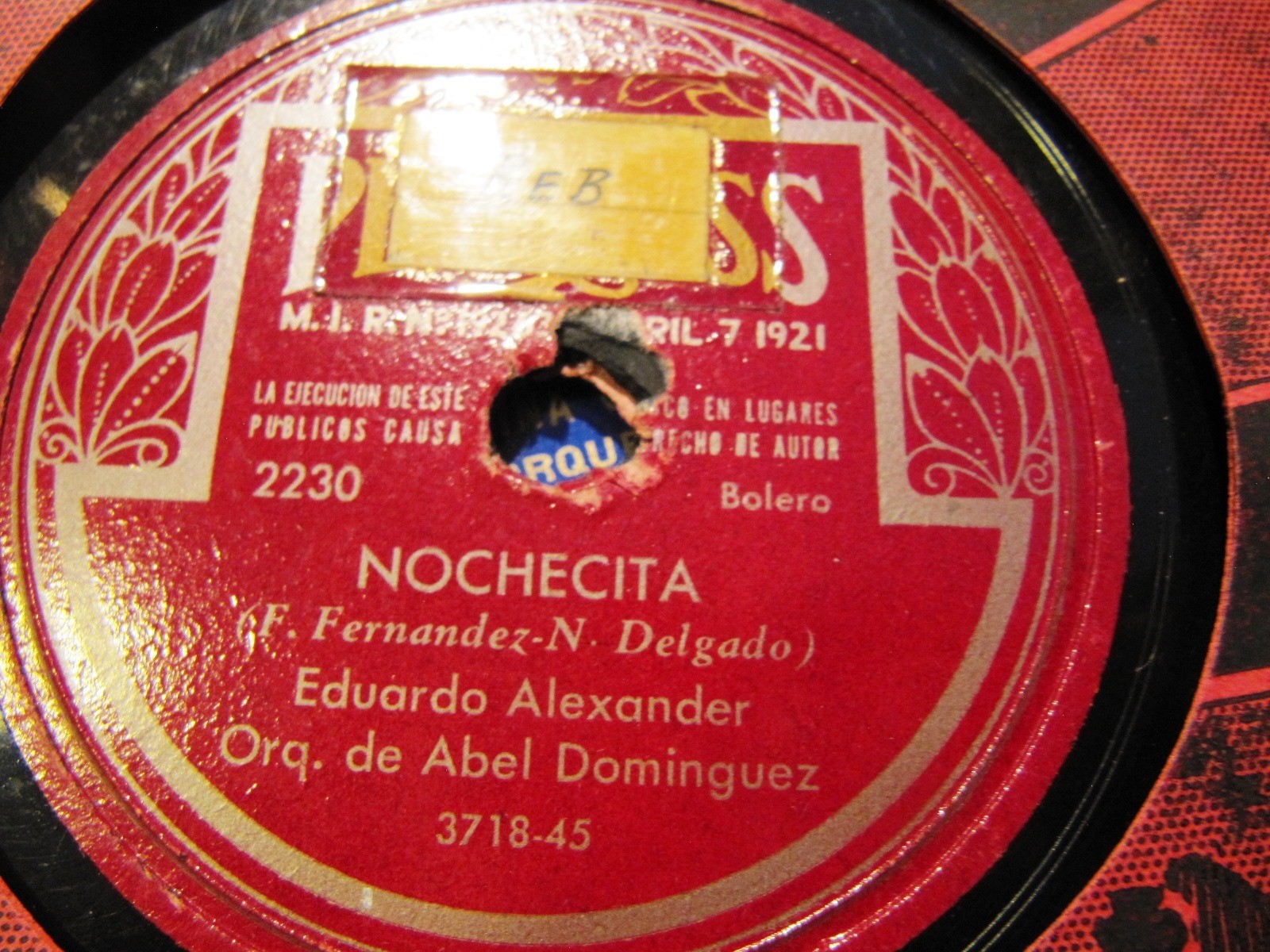 Mexican Eduardo Alexander ABEL DOMINGUEZ Marimba Orq Nochecita / Juntos PEERLESS