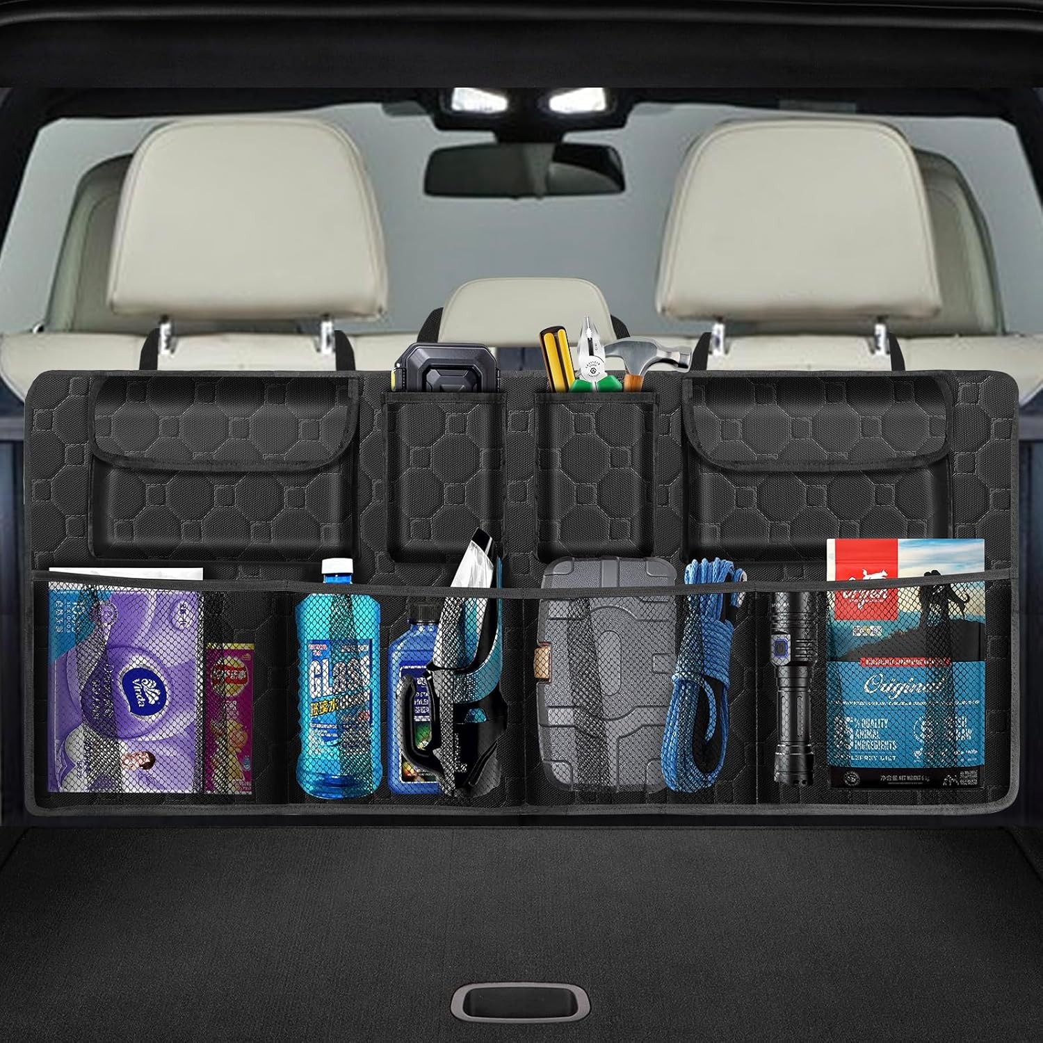 Car Trunk Organizer, Super Capacity Backseat Car Organizer for SUV/Truck/MPV(42"